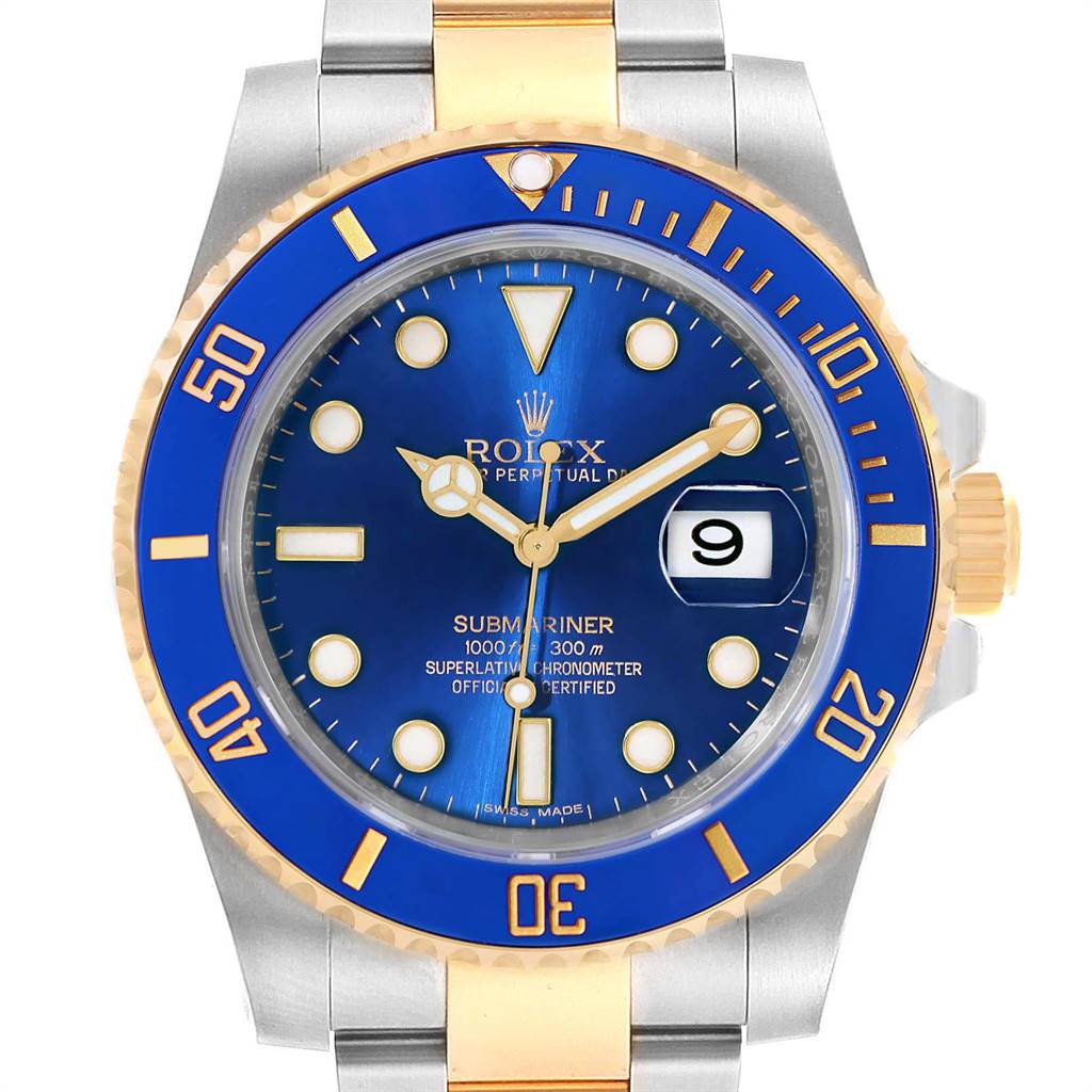 Rolex Submariner Steel 18K Yellow Gold Blue Dial Watch 116613 ...