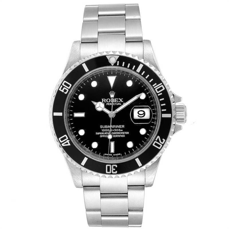 Rolex Submariner 40mm Black Dial Steel Mens Watch 16610 Box SwissWatchExpo