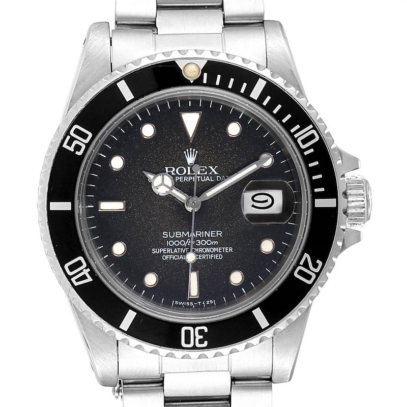 Rolex Submariner Tropical Dial Vintage Steel Mens Watch 16800 Box SwissWatchExpo