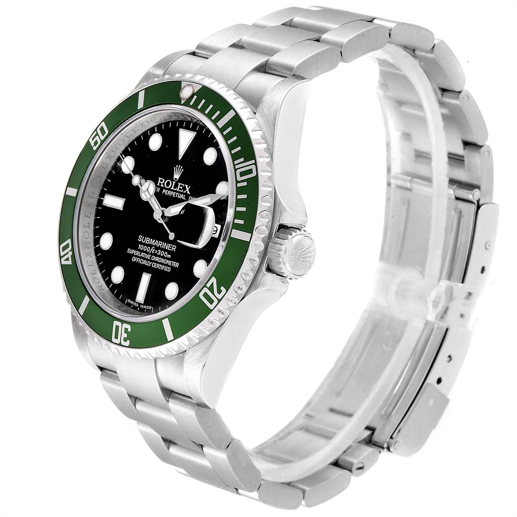 Rolex Submariner Kermit Green Bezel Steel Mens Watch 16610LV ...