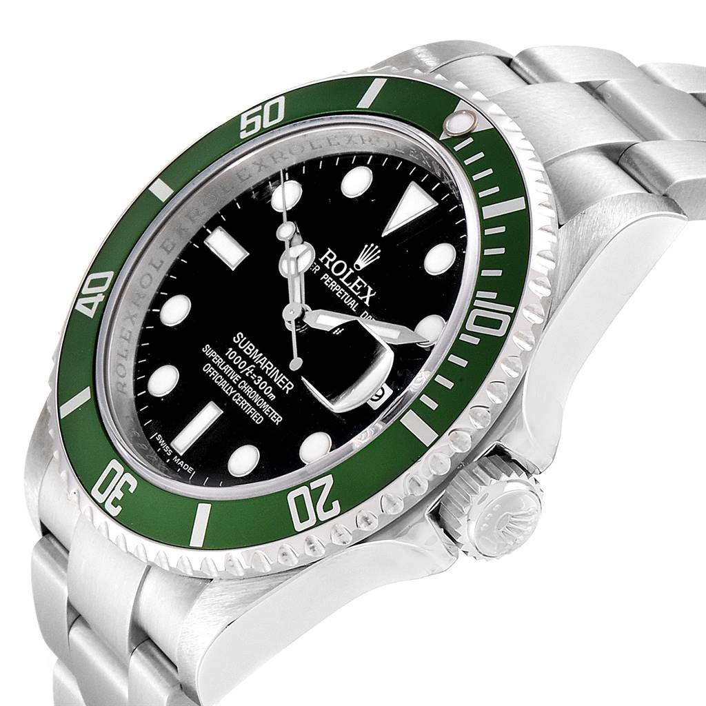 Rolex Submariner Kermit Green Bezel Steel Mens Watch 16610LV ...