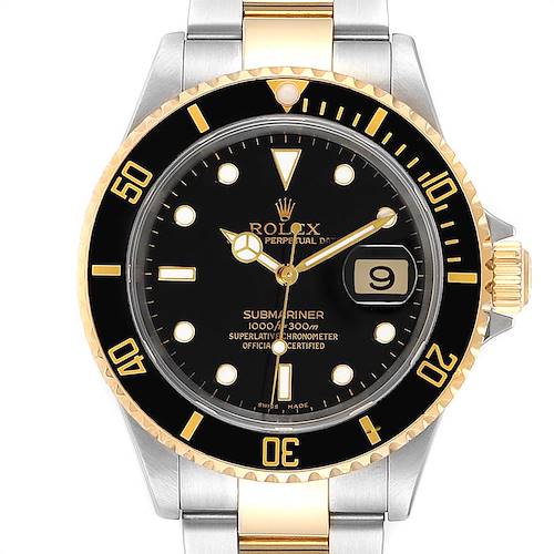 Photo of Rolex Submariner Date Steel 18K Yellow Gold Mens Watch 16613