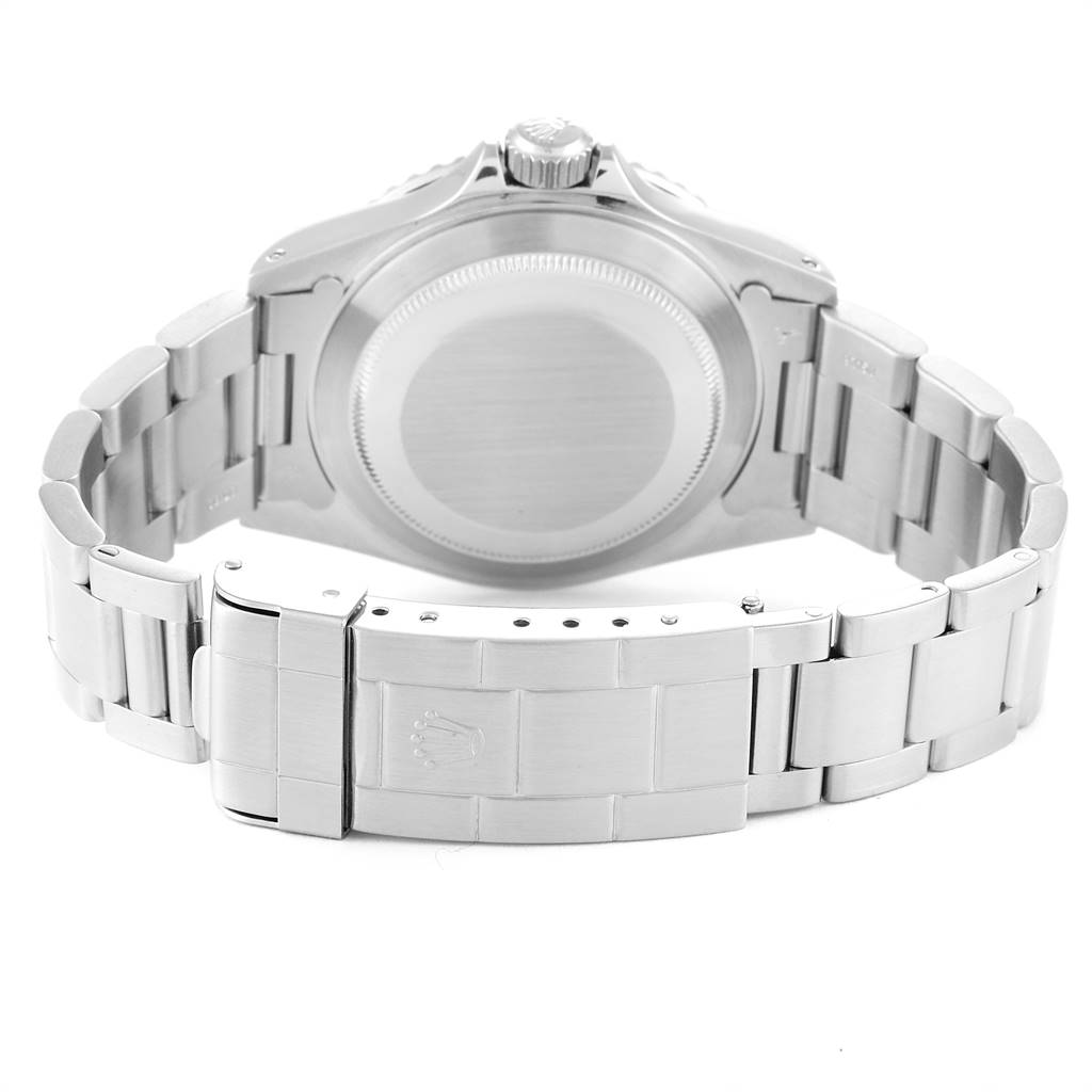 This image shows the back view of a Rolex Submariner 14060M Men
s Stainless Steel Black Dial 14060M Men
s Stainless Steel Black Dial watch, highlighting the case back, bracelet, and clasp.