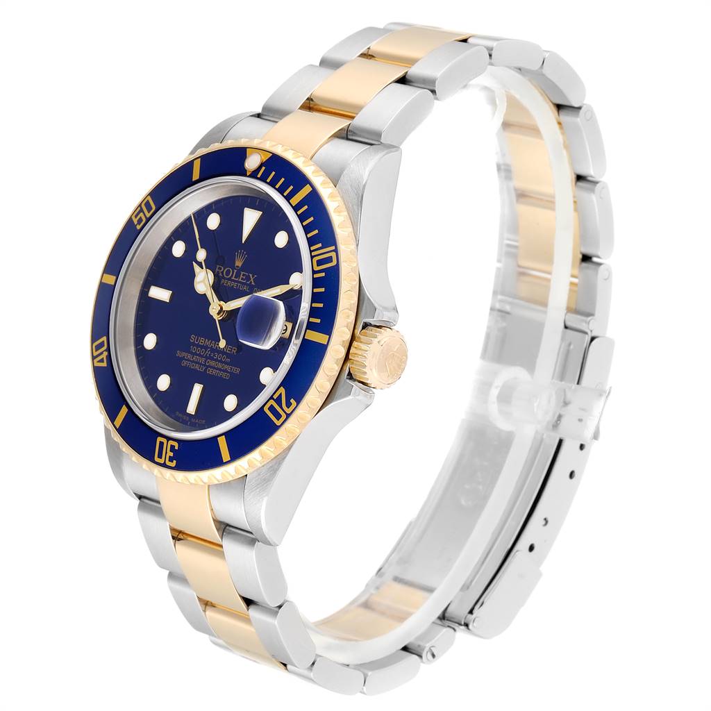 Rolex Submariner Blue Dial Steel Yellow Gold Mens Watch ...