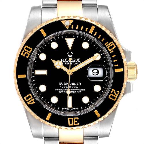 Photo of Rolex Submariner Steel Yellow Gold Black Dial Steel Mens Watch 116613