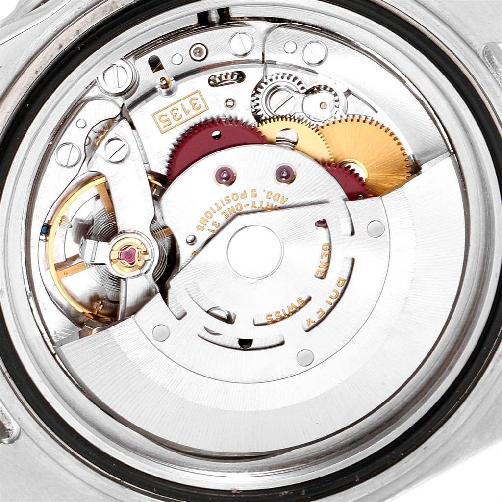 This image shows the internal movement mechanism of a Rolex Submariner 16610LV Men
s Stainless Steel Black Dial 16610LV Men
s Stainless Steel Black Dial watch.