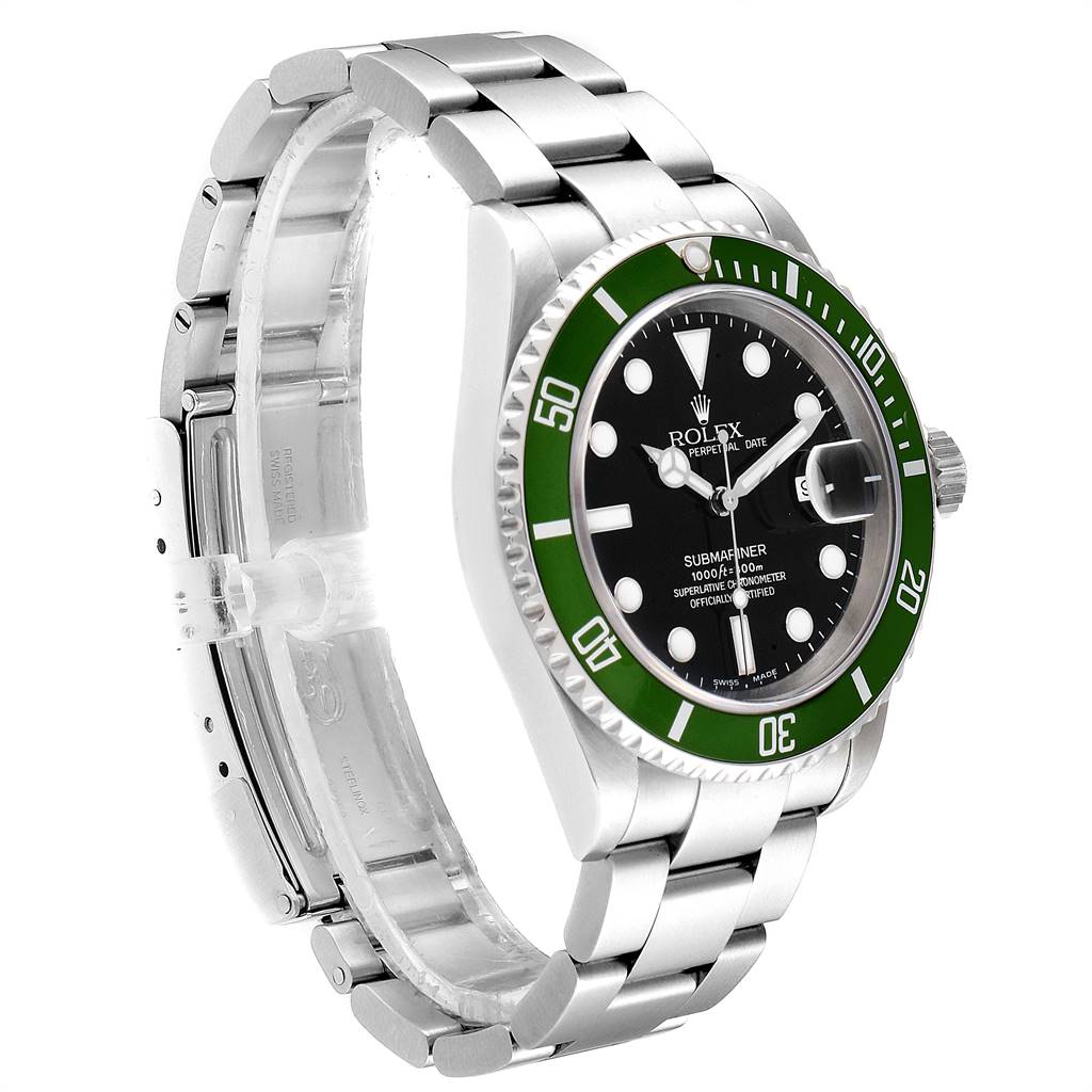 The Rolex Submariner 16610LV Men
s Stainless Steel Black Dial 16610LV Men
s Stainless Steel Black Dial watch is shown at a slight angle, displaying the face, bezel, crown, and bracelet.