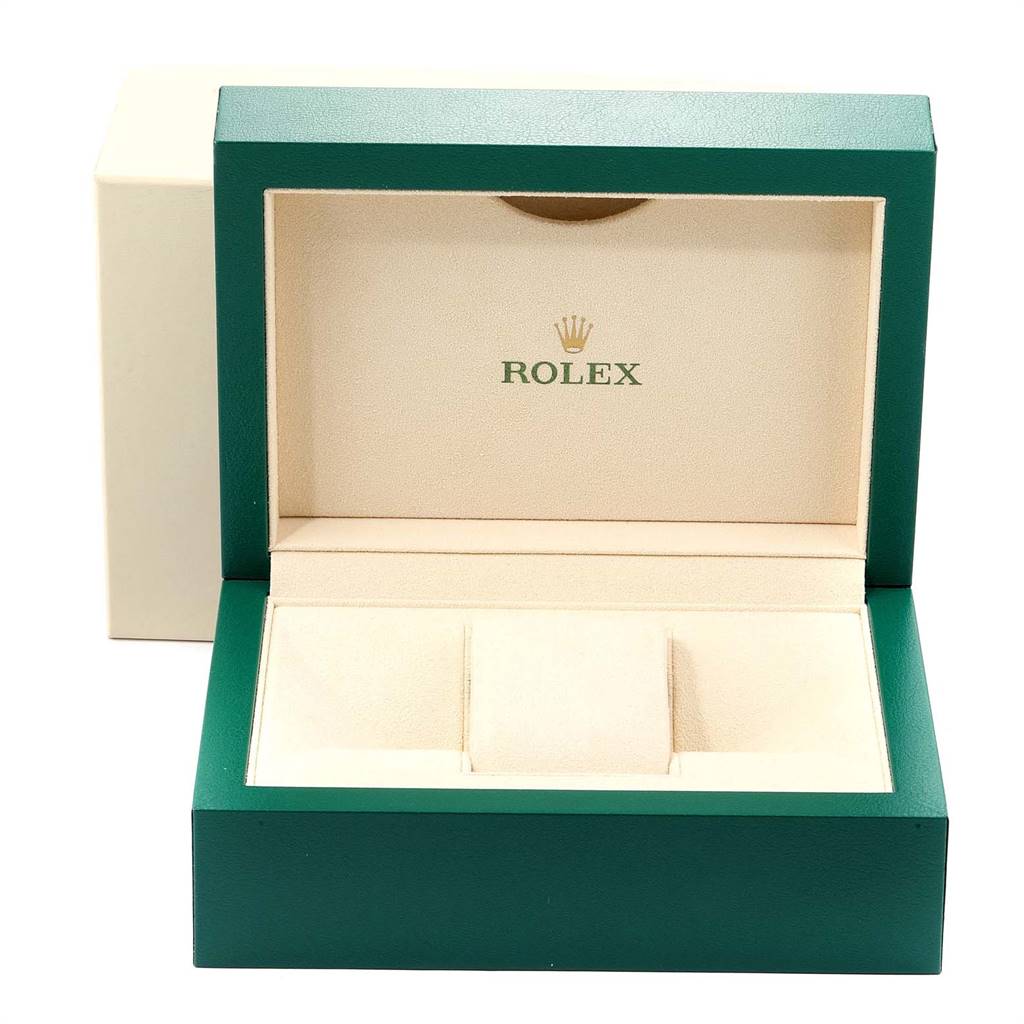 This image shows an empty Rolex Submariner 116610 Men
s Stainless Steel Black Dial 116610 Men
s Stainless Steel Black Dial watch box, open to display its interior.