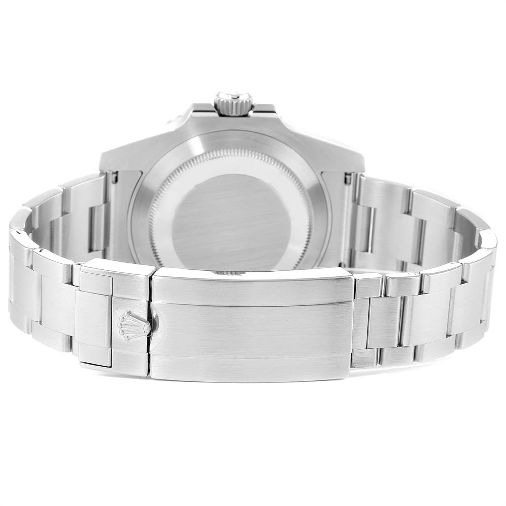 This image shows the back and clasp of the bracelet of a Rolex Submariner 116610 Men
s Stainless Steel Black Dial 116610 Men
s Stainless Steel Black Dial watch, viewed from the rear.