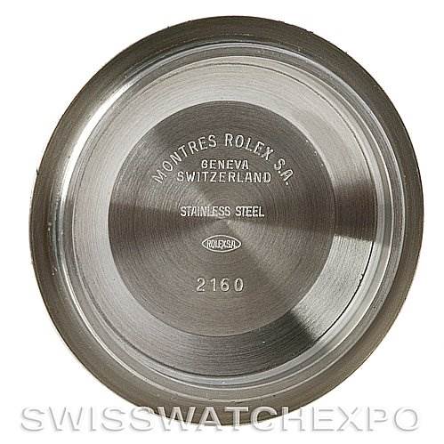 This image shows the case back of a Rolex Submariner 16610 Men's Stainless Steel Black Dial 16610 Men's Stainless Steel Black Dial watch, displaying text and markings indicating its specifications.