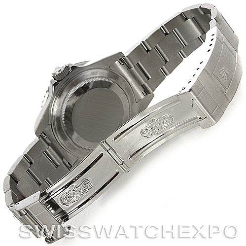 The image shows the underside and clasp of a Ballon Bleu by Cartier watch at an oblique angle.