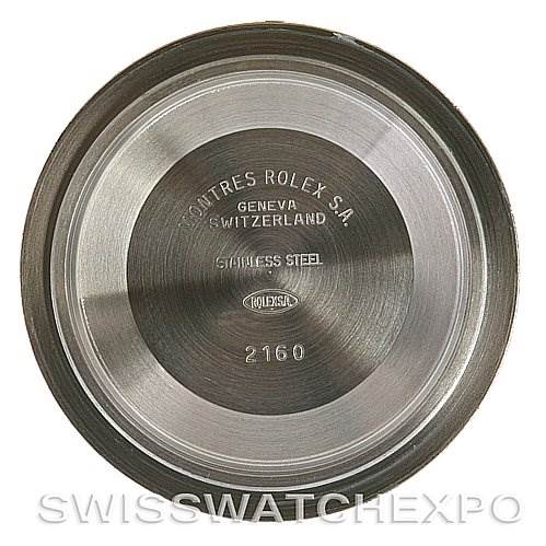 This image shows the stainless steel case back of a Rolex Submariner 16610 Men's Stainless Steel Black Dial 16610 Men's Stainless Steel Black Dial watch, viewed from inside.