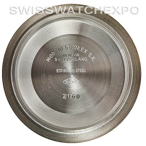 The image shows the inside case back of a Rolex Submariner 16613 Men's Yellow Gold Grey Dial 16613 Men's Yellow Gold Grey Dial model watch, displaying the brand engraving and material information.