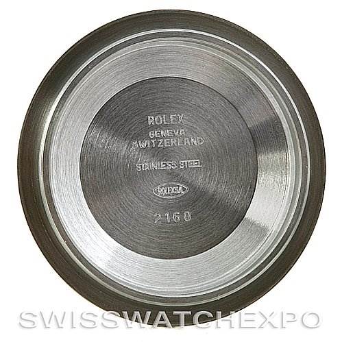 This image shows the inside case back of a Rolex Submariner 16610 Men
s Stainless Steel Black Dial 16610 Men
s Stainless Steel Black Dial watch, revealing engravings and the material used.