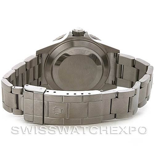 This image shows the backside and bracelet of a Rolex Submariner 16610 Men
s Stainless Steel Black Dial 16610 Men
s Stainless Steel Black Dial watch, highlighting the clasp and case back.