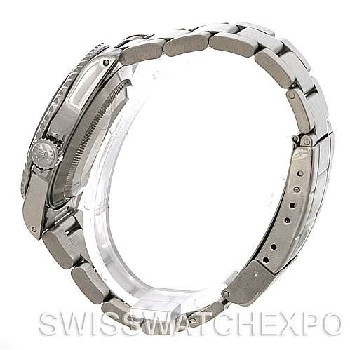 This image shows the side profile of a Rolex Submariner 14060M Men's Stainless Steel Black Dial 14060M Men's Stainless Steel Black Dial watch, highlighting the case, bezel, crown, and metal bracelet.