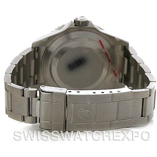 This image shows the back and clasp of a Rolex Submariner 16610LV Men's Stainless Steel Black Dial 16610LV Men's Stainless Steel Black Dial watch with the bracelet fully extended.