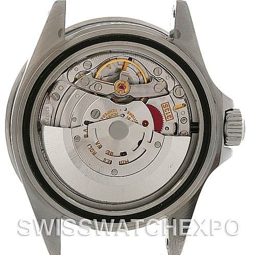 The image shows the internal mechanical movement of a Rolex Submariner 16610 Men's Stainless Steel Black Dial 16610 Men's Stainless Steel Black Dial watch, viewed from the case back.