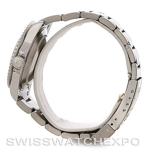 The image shows a side profile view of a Rolex Submariner 16610LV Men
s Stainless Steel Black Dial 16610LV Men
s Stainless Steel Black Dial watch, highlighting the case, bezel, and bracelet.