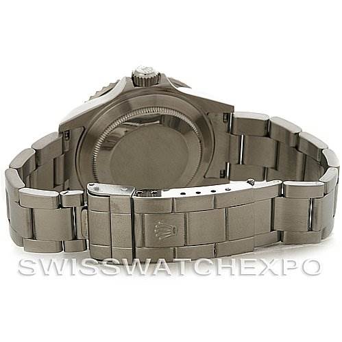 The image shows the back and bracelet of a Rolex Submariner 16610LV Men
s Stainless Steel Black Dial 16610LV Men
s Stainless Steel Black Dial watch from a slightly elevated rear angle.