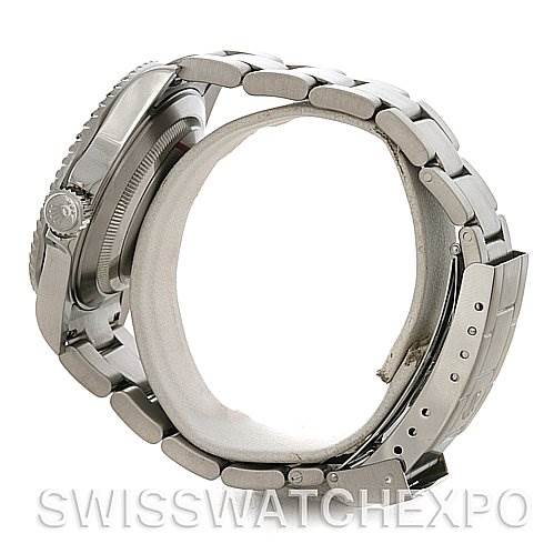 The image shows a side view of a Rolex Submariner 16610 Men's Stainless Steel Black Dial 16610 Men's Stainless Steel Black Dial watch, focusing on the bracelet, clasp, and the watch case profile.