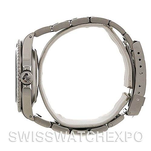 The image shows a side view of a Rolex Submariner 14060M Men's Stainless Steel Black Dial 14060M Men's Stainless Steel Black Dial watch featuring the case, crown, and bracelet.