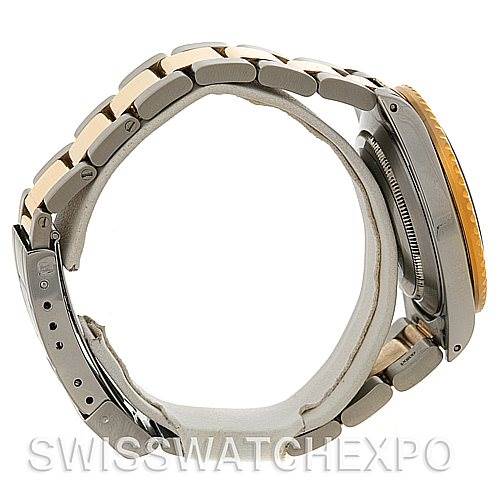 This image shows the side profile of a Rolex Submariner 16803 Men's Steel and Gold (two tone) Blue Dial 16803 Men's Steel and Gold (two tone) Blue Dial, focusing on the bracelet and case.