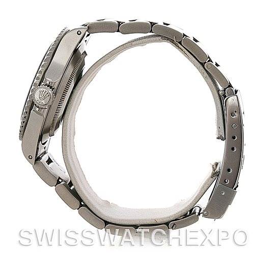 The image shows a side profile view of the Rolex Submariner 14060M Men's Stainless Steel Black Dial 14060M Men's Stainless Steel Black Dial watch, highlighting the bracelet, case, and crown.