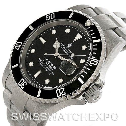 This image shows a Rolex Submariner 16610 Men's Stainless Steel Black Dial 16610 Men's Stainless Steel Black Dial watch at a three-quarter angle, displaying the dial, bezel, crown, and bracelet.