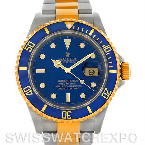 Photo of Rolex Submariner Steel and 18K Yellow Gold Blue Dial Watch 16613
