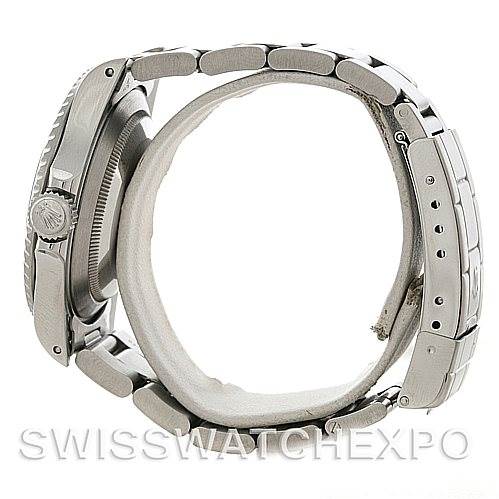 The image shows a side view of a Rolex Submariner 14060M Men's Stainless Steel Black Dial 14060M Men's Stainless Steel Black Dial watch, highlighting the bracelet and clasp.