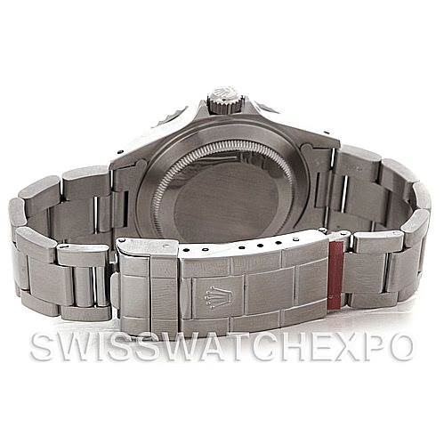 This image shows the back view of a Rolex Submariner 14060M Men's Stainless Steel Black Dial 14060M Men's Stainless Steel Black Dial watch, focusing on its stainless steel bracelet and clasp.