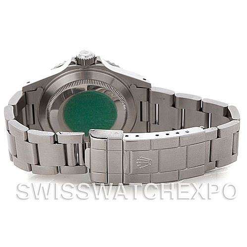 This image shows the back and clasp of a Tank Solo model by Cartier, focusing on its metal bracelet.