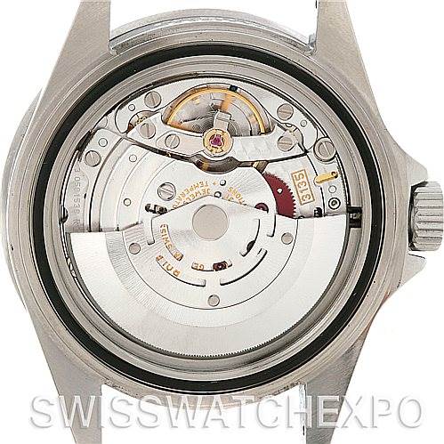 This image shows the back view of a Rolex Submariner 16610 Men's Stainless Steel Black Dial 16610 Men's Stainless Steel Black Dial watch, displaying its internal movement mechanism.