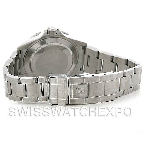 This image shows the back view of a Rolex Submariner 16610 Men's Stainless Steel Black Dial 16610 Men's Stainless Steel Black Dial watch, highlighting its stainless steel bracelet and clasp.