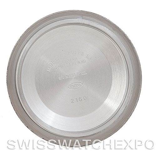 This image shows the inside of the case back of a Rolex Submariner 16613 Men's Steel and Gold (two tone) Blue Dial 16613 Men's Steel and Gold (two tone) Blue Dial watch, displaying model details and "Rolex SA" engraving.