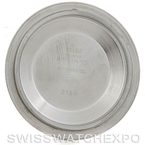 This image shows the inside of the case back of a Rolex Submariner 16610 Men's Stainless Steel Black Dial 16610 Men's Stainless Steel Black Dial watch, detailing the text and markings.