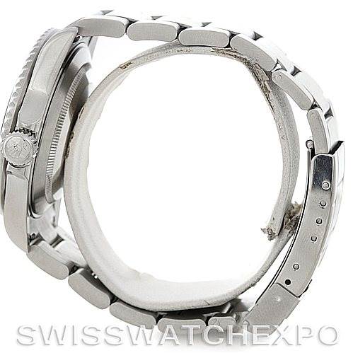 The image shows a side view of a Rolex Submariner 16610 Men's Stainless Steel Black Dial 16610 Men's Stainless Steel Black Dial watch, displaying the bracelet, crown, and clasp.