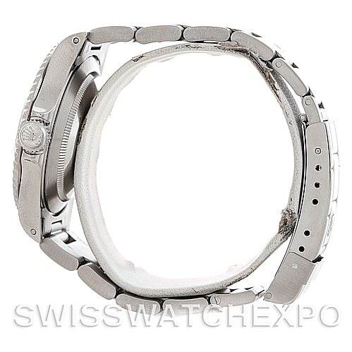 The image shows a side view of a Rolex Submariner 14060 Men's Stainless Steel Black Dial 14060 Men's Stainless Steel Black Dial watch, highlighting the bracelet, crown, and side profile of the case.