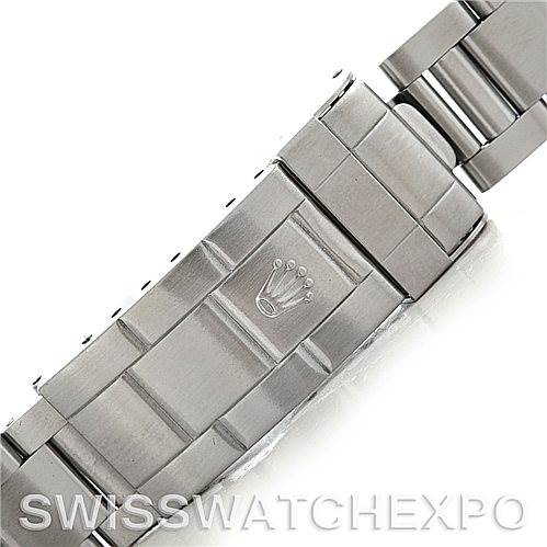 The image shows the clasp and part of the bracelet of a Rolex Submariner 14060 Men's Stainless Steel Black Dial 14060 Men's Stainless Steel Black Dial watch from an overhead angle.