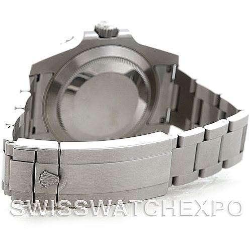 This image shows the back view of a Rolex Submariner 116610 Men's Stainless Steel Black Dial 116610 Men's Stainless Steel Black Dial watch, focusing on the clasp and bracelet.