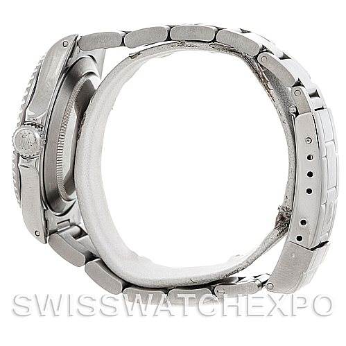 The image shows a side view of a Rolex Submariner 14060 Men's Stainless Steel Black Dial 14060 Men's Stainless Steel Black Dial watch, highlighting its bracelet and clasp.
