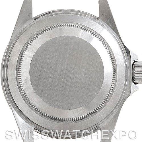 This image shows the case back and crown of a Rolex Submariner 16610 Men's Stainless Steel Black Dial 16610 Men's Stainless Steel Black Dial watch from the rear angle.