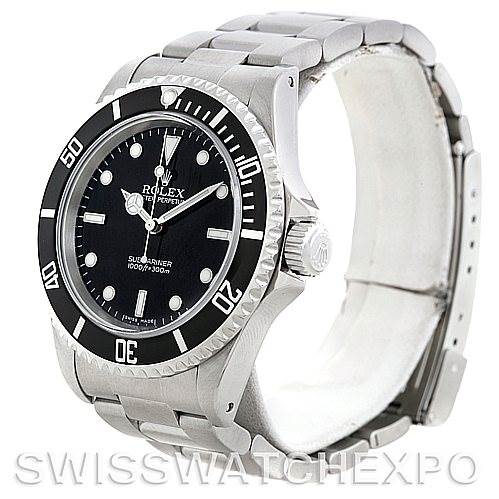 The image shows a Rolex Submariner 14060 Men's Stainless Steel Black Dial 14060 Men's Stainless Steel Black Dial watch at a three-quarter angle, highlighting the face, bezel, and bracelet.
