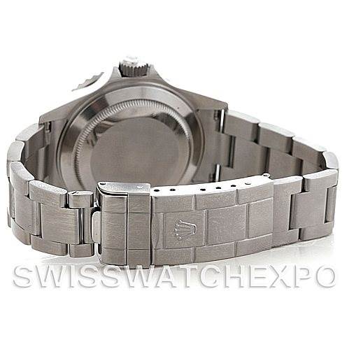 The image shows the back case and bracelet clasp of a Rolex Submariner 16610 Men
s Stainless Steel Black Dial 16610 Men
s Stainless Steel Black Dial watch.