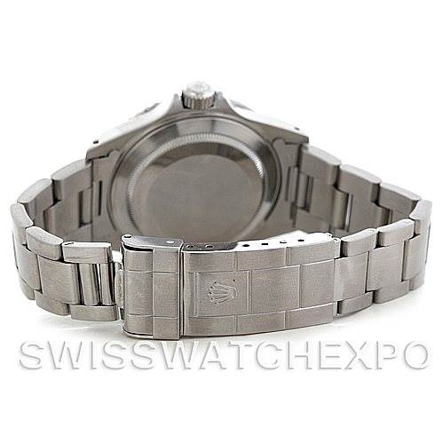 The image shows the back case and bracelet of a Rolex Submariner 14060 Men
s Stainless Steel Black Dial 14060 Men
s Stainless Steel Black Dial watch, taken from a rear angle.