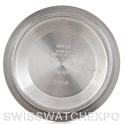 This image shows the inside of the case back of a Rolex Submariner 16610 Men
s Stainless Steel Black Dial 16610 Men
s Stainless Steel Black Dial watch, highlighting the engraved details.