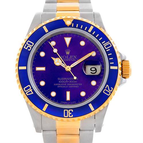 Photo of Rolex Blue Submariner Steel 18K Yellow Gold Watch 16613