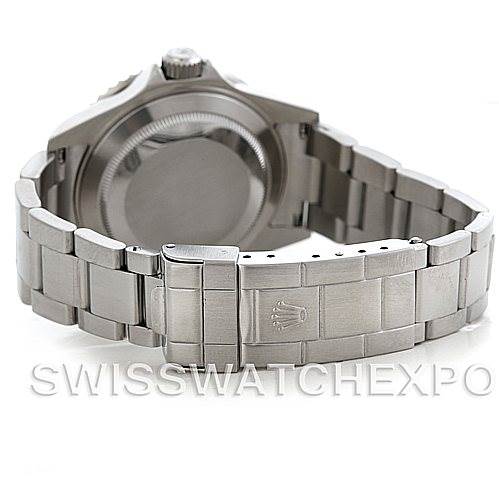 The image shows the back case and bracelet of a Rolex Submariner 16610 Men
s Stainless Steel Black Dial 16610 Men
s Stainless Steel Black Dial watch from a rear angle.