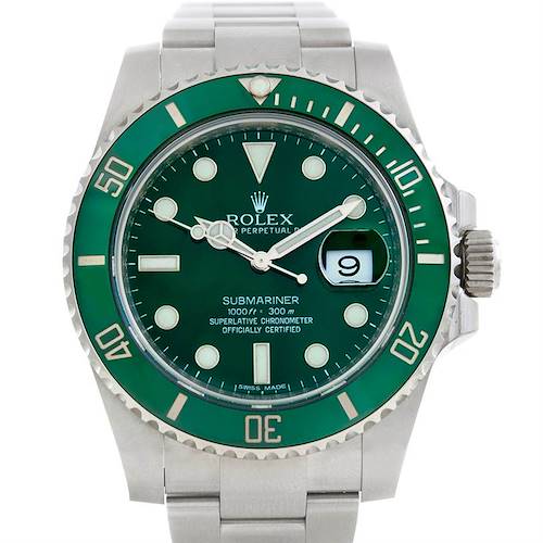 Photo of Rolex Submariner Green Dial Ceramic Bezel Steel Watch 116610 V